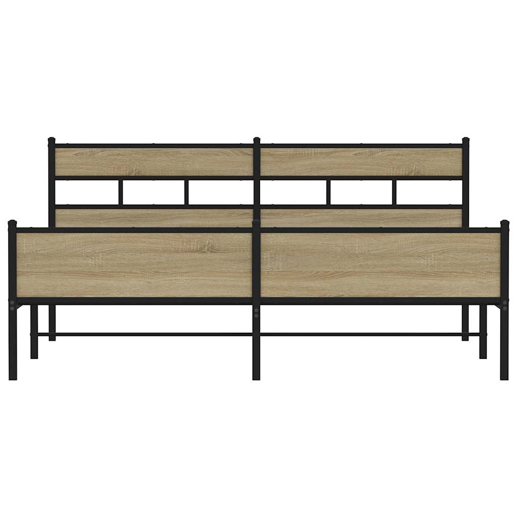 Sengeramme i metall uten madrass sonoma eik 180x200 cm