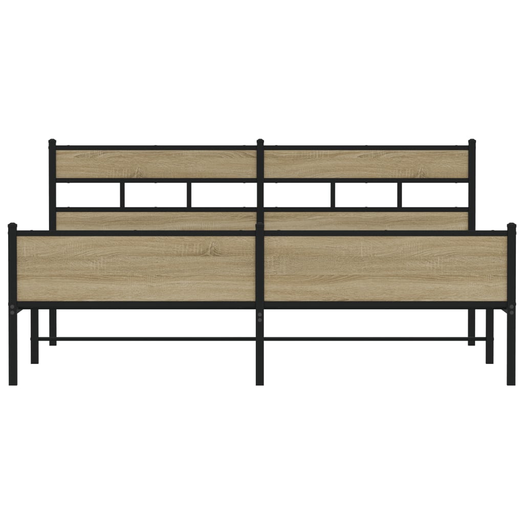 Sengeramme i metall uten madrass sonoma eik 193x203 cm
