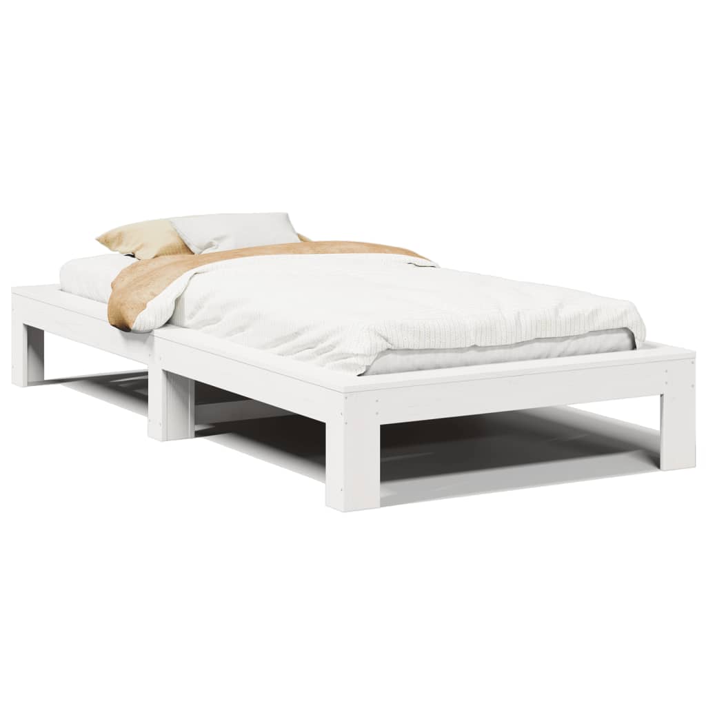 Sengeramme uten madrass hvit 90x190 cm heltre furu