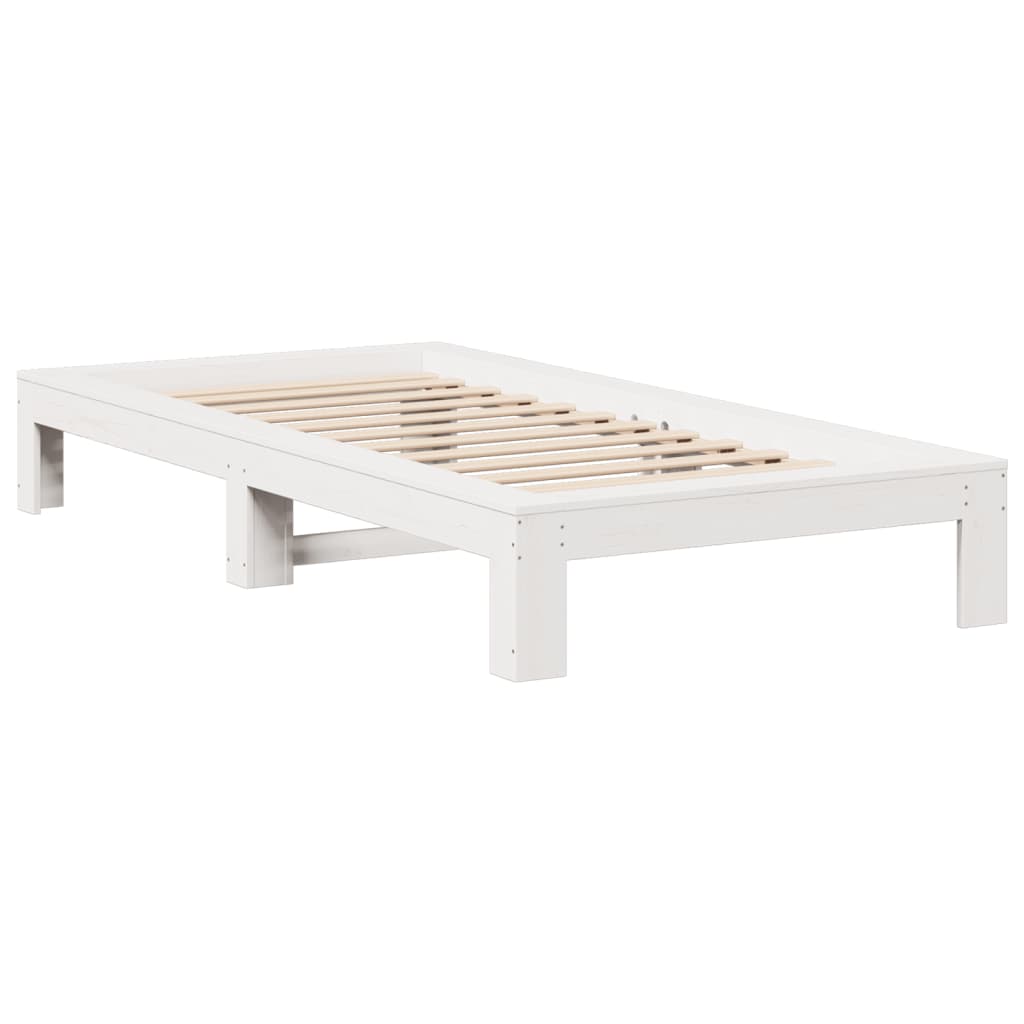 Sengeramme uten madrass hvit 90x190 cm heltre furu