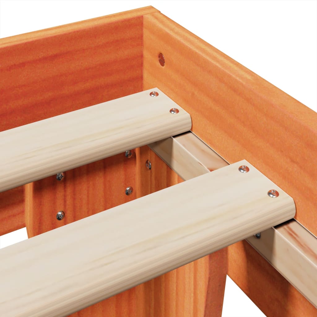 Sengeramme uten madrass voksbrun 180x200 cm heltre furu