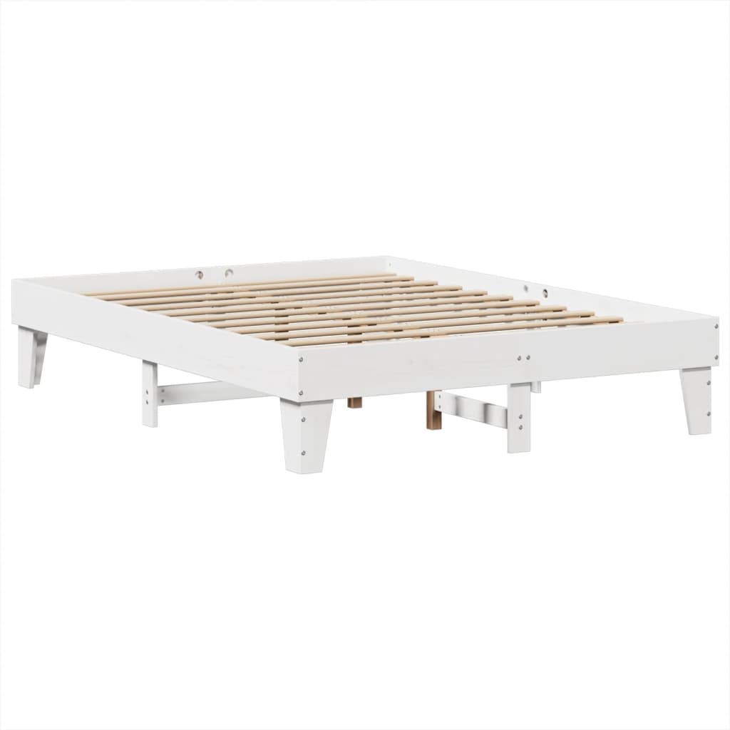Sengeramme uten madrass hvit 160x200 cm heltre furu