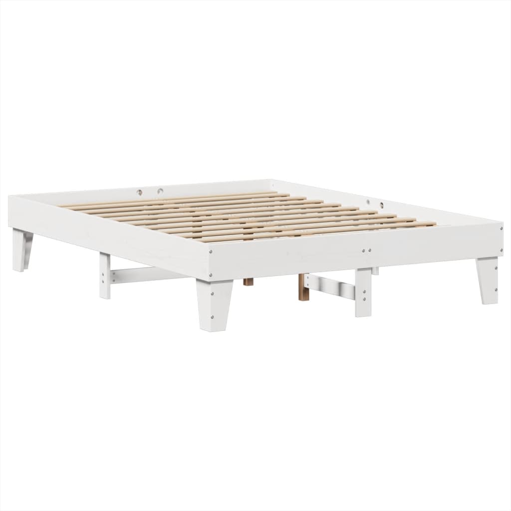 Sengeramme uten madrass hvit 150x200 cm heltre furu