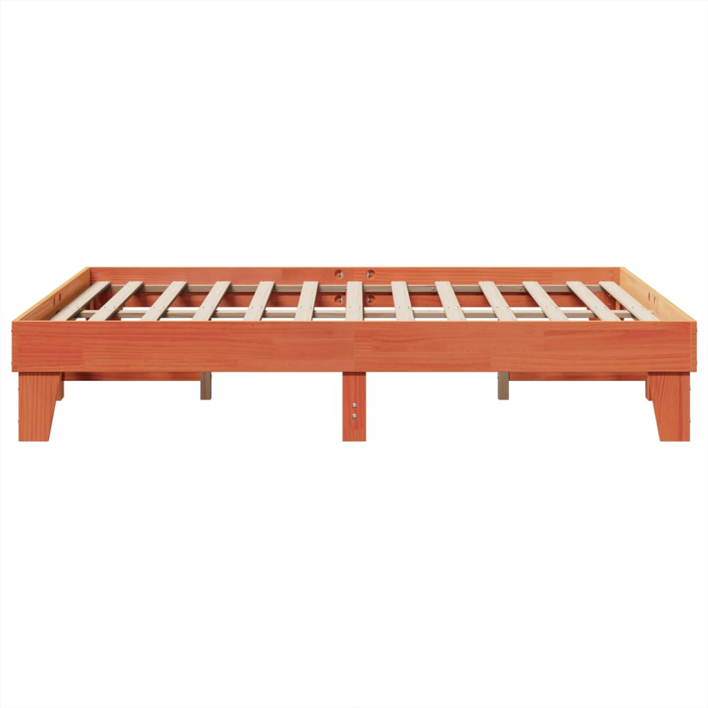 Sengeramme uten madrass brun 150x200 cm heltre furu