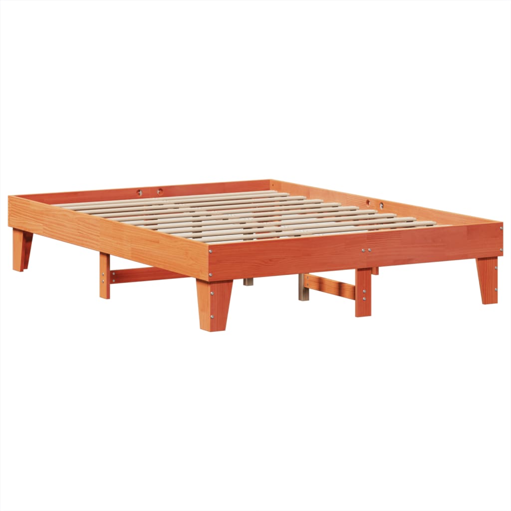 Sengeramme uten madrass brun 150x200 cm heltre furu