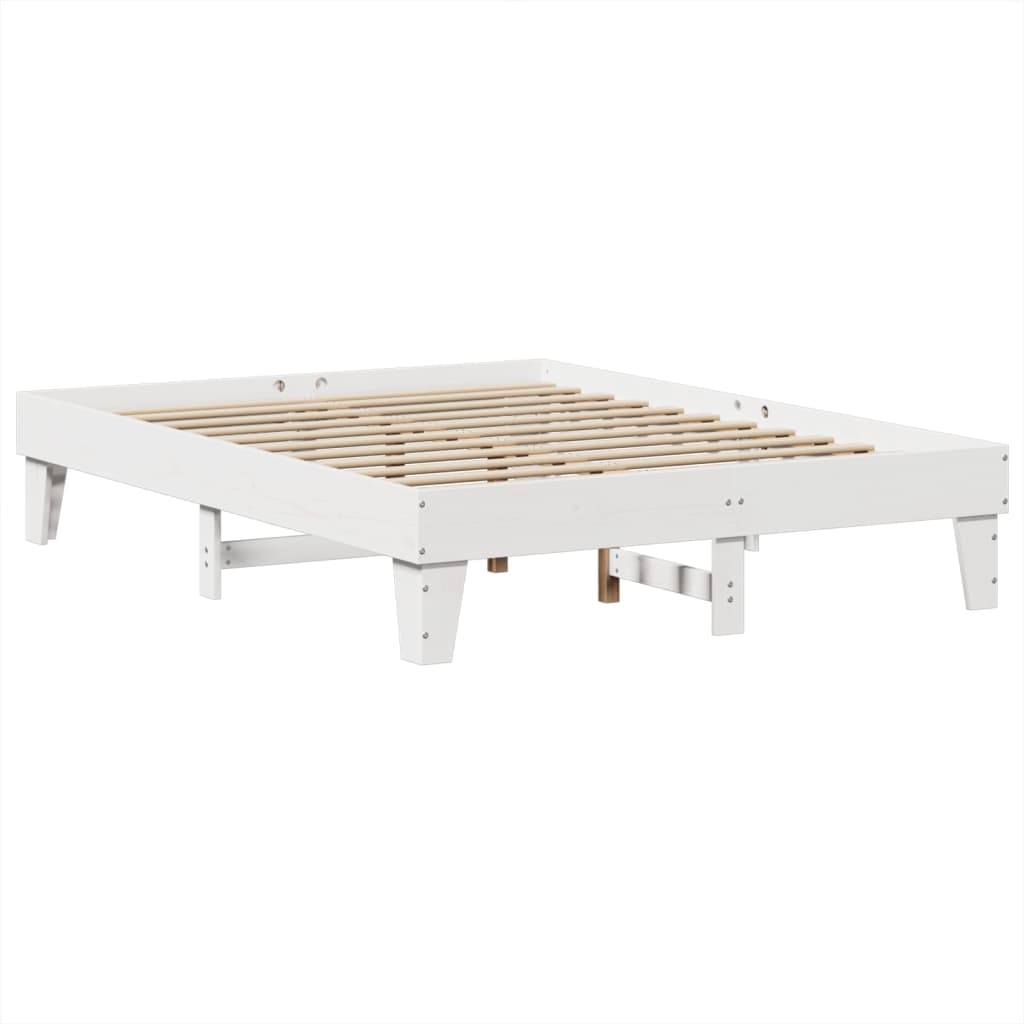 Sengeramme uten madrass hvit 140x200 cm heltre furu