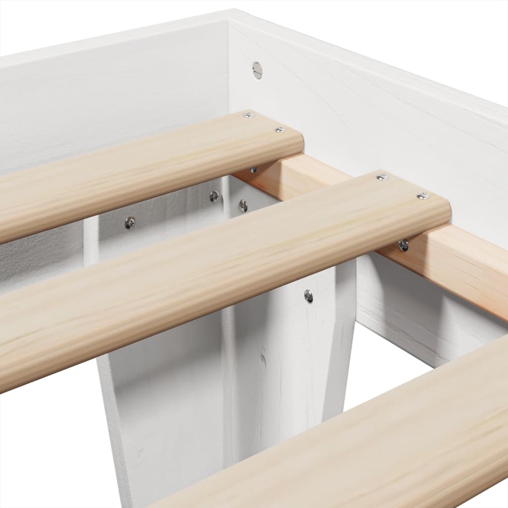 Sengeramme uten madrass hvit 90x200 cm heltre furu