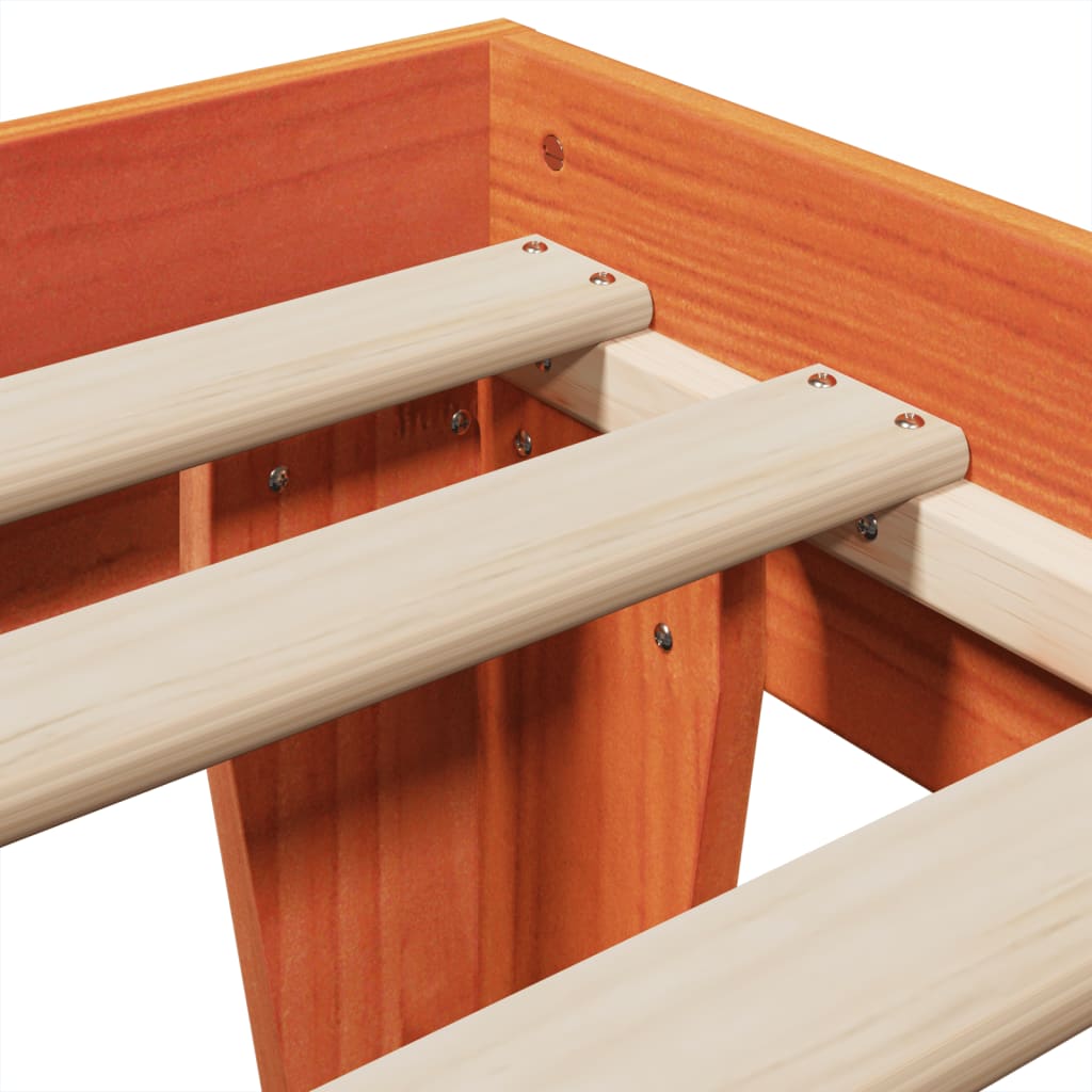 Sengeramme uten madrass voksbrun 90x200 cm heltre furu