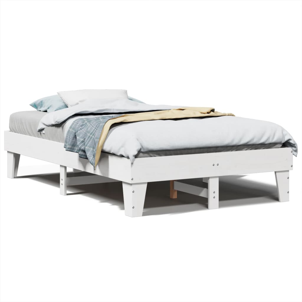 Sengeramme uten madrass hvit 135x190 cm heltre furu