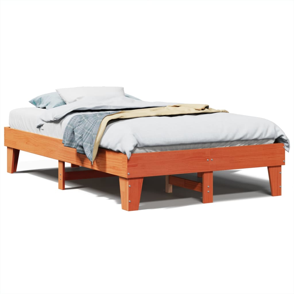 Sengeramme uten madrass brun 135x190 cm heltre furu