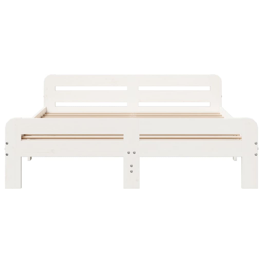 Sengeramme uten madrass hvit 160x200 cm heltre furu