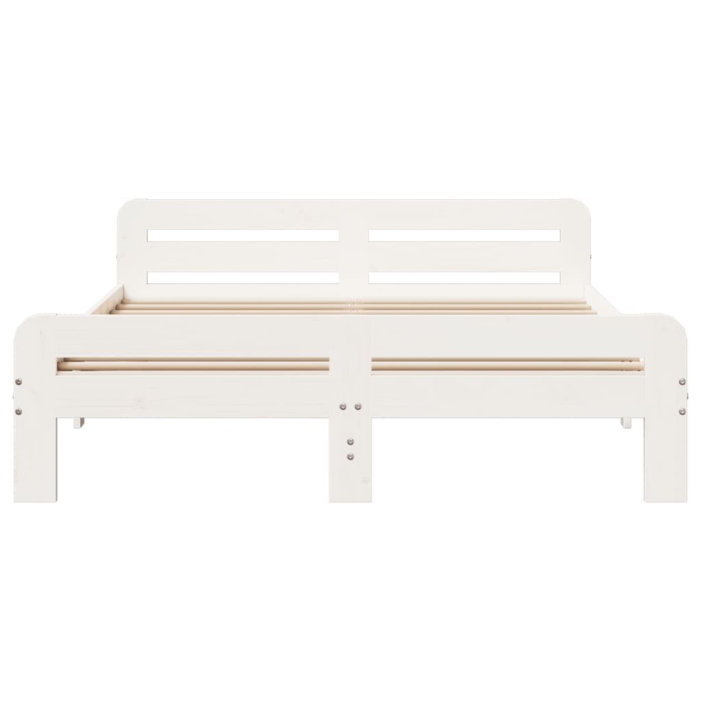 Sengeramme uten madrass hvit 140x200 cm heltre furu