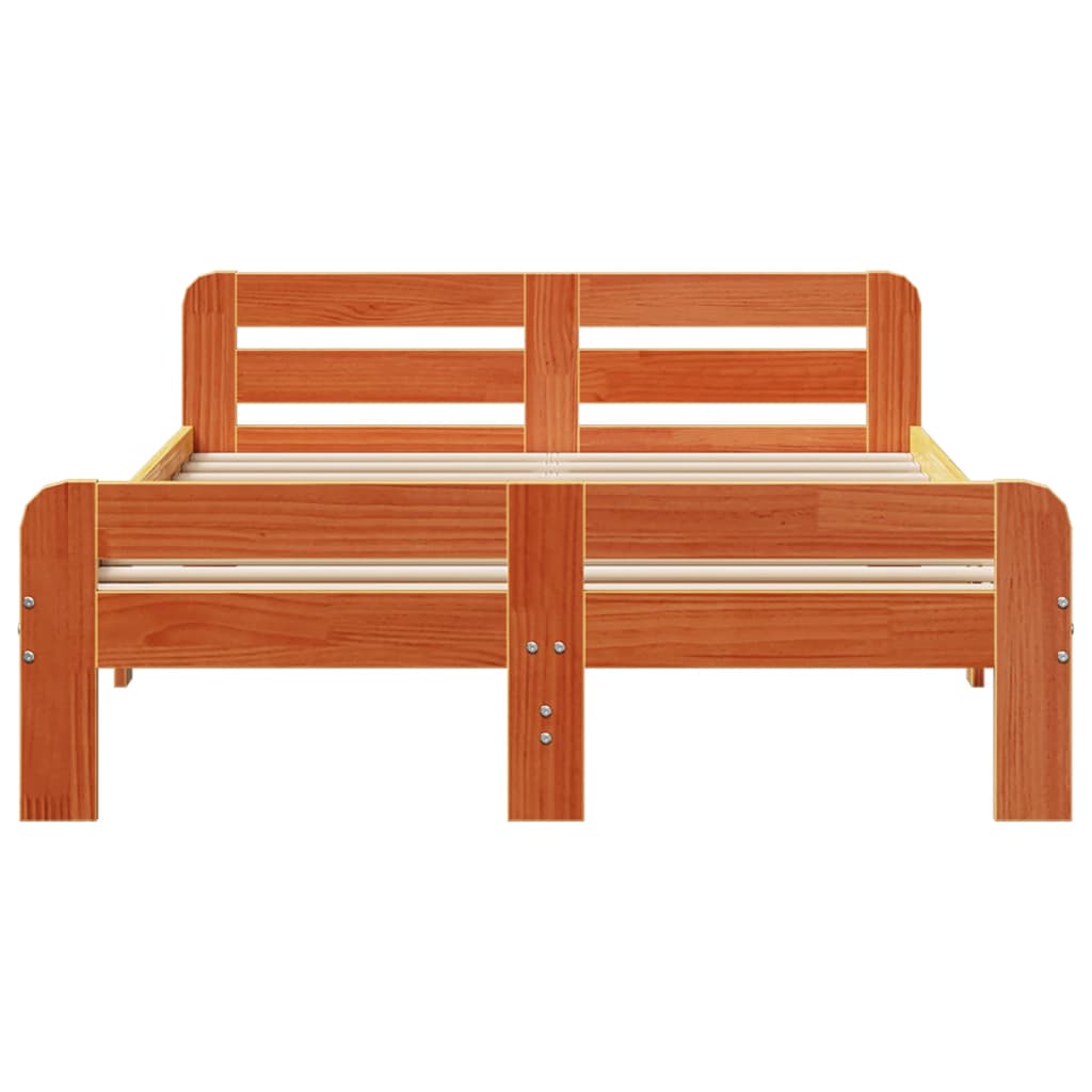 Sengeramme uten madrass brun 135x190 cm heltre furu