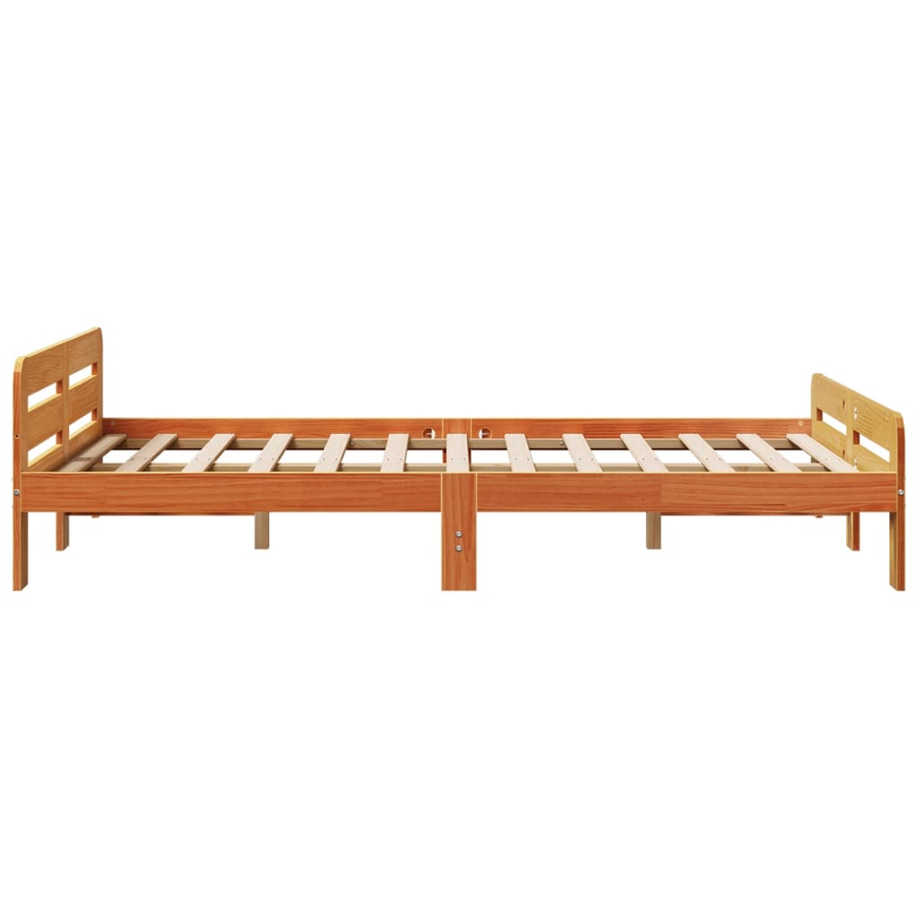Sengeramme uten madrass brun 135x190 cm heltre furu