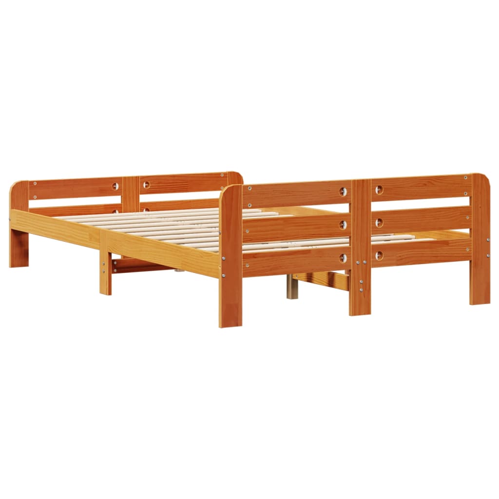 Sengeramme uten madrass brun 135x190 cm heltre furu