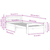 Sengeramme uten madrass 75x190 cm heltre furu