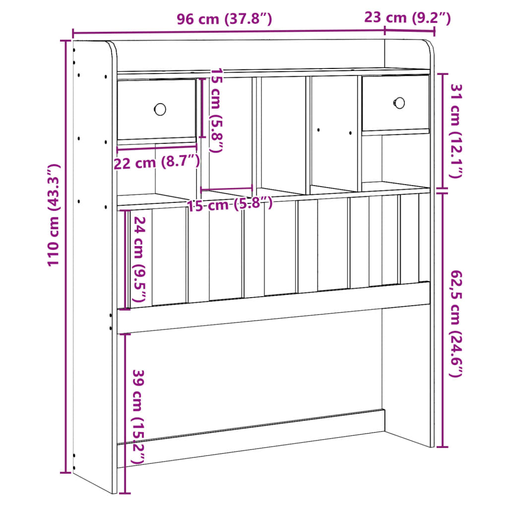 Hodegavl med oppbevaring 90 cm heltre furu