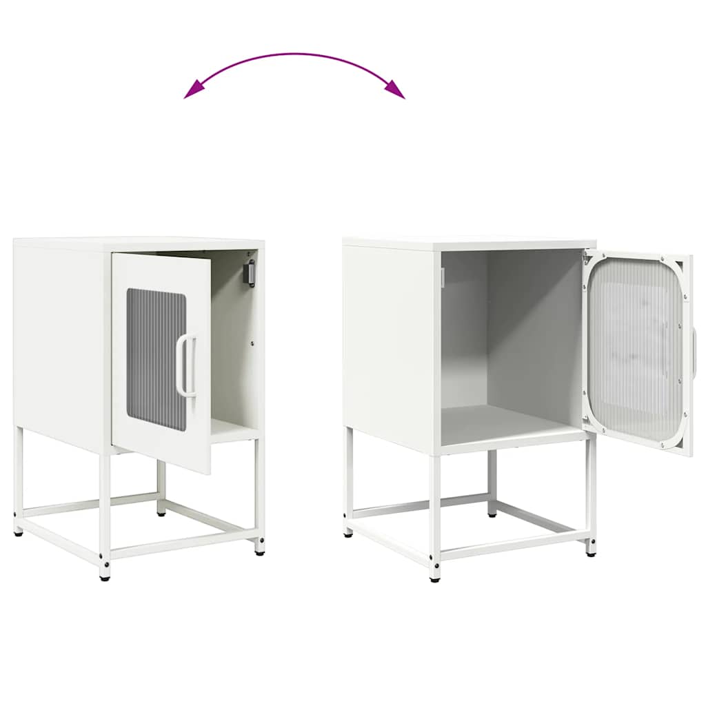 Nattbord hvit 36x39x60,5 cm kaldvalset stål