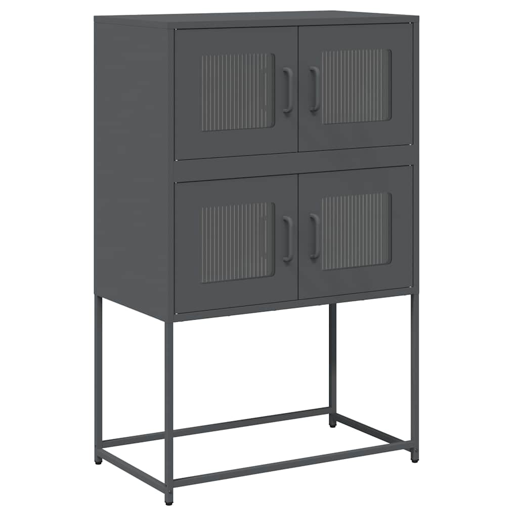 Highboard Antrasitt 68x39x107 cm Stål