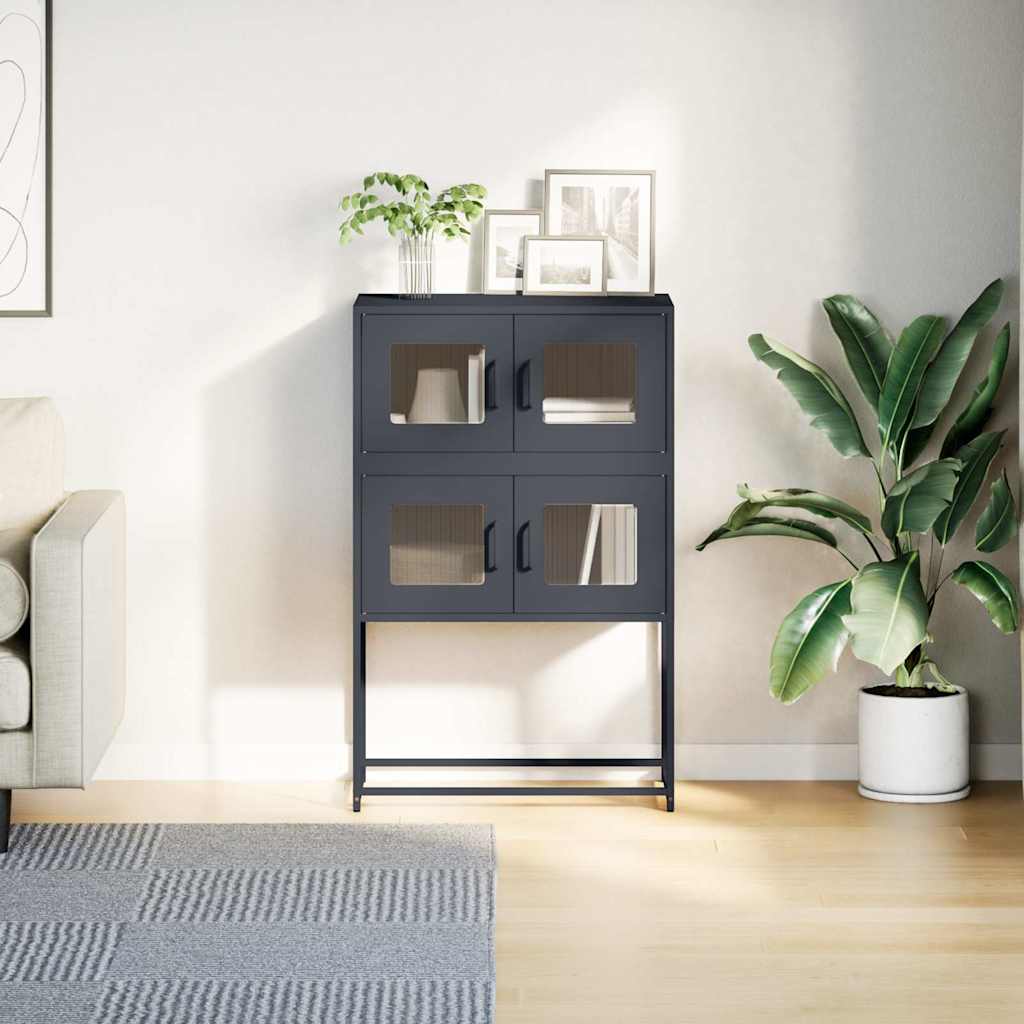 Highboard Antrasitt 68x39x107 cm Stål