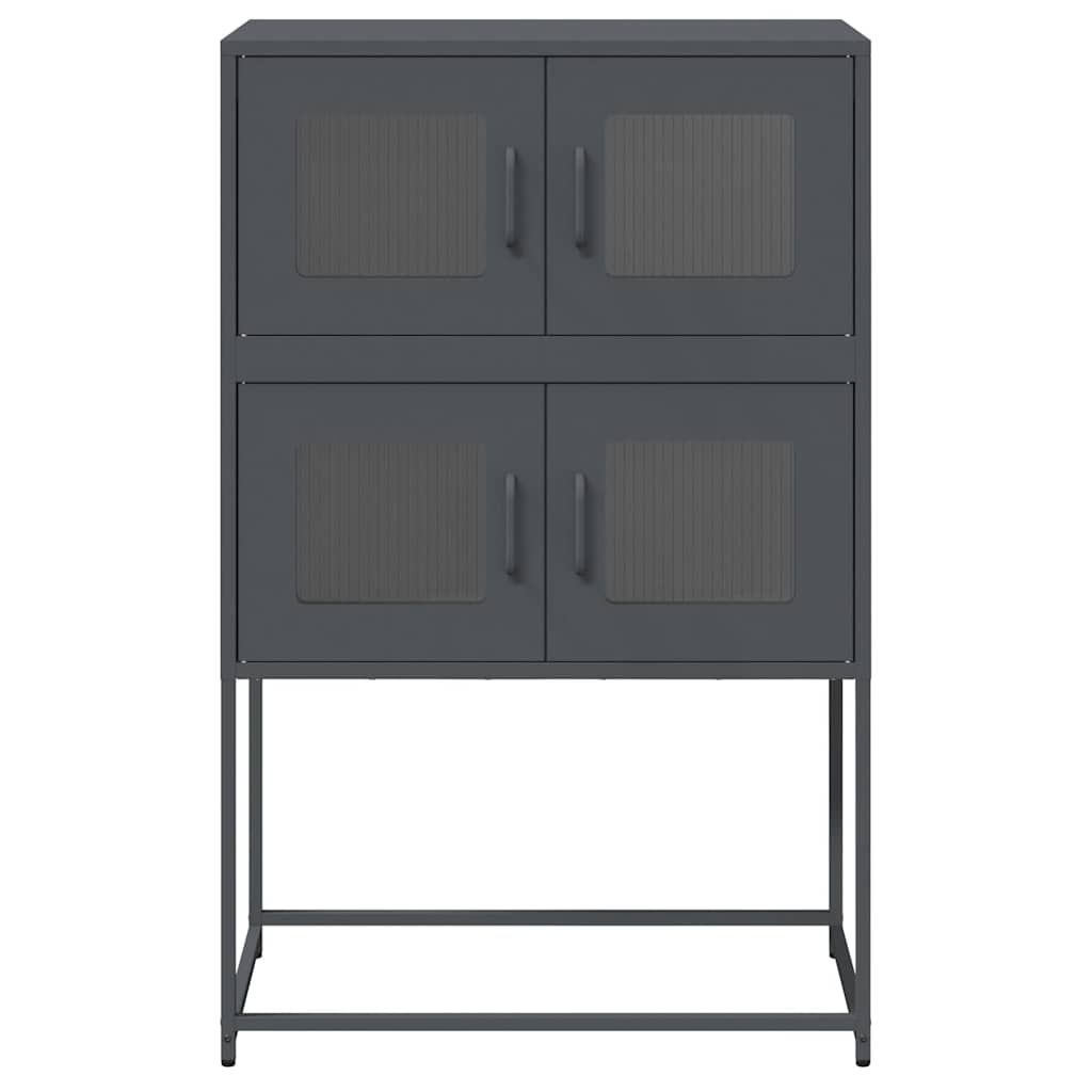 Highboard Antrasitt 68x39x107 cm Stål