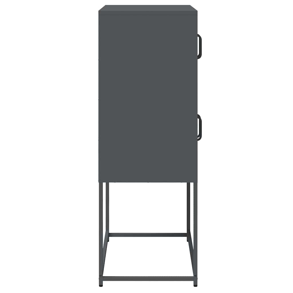 Highboard Antrasitt 68x39x107 cm Stål