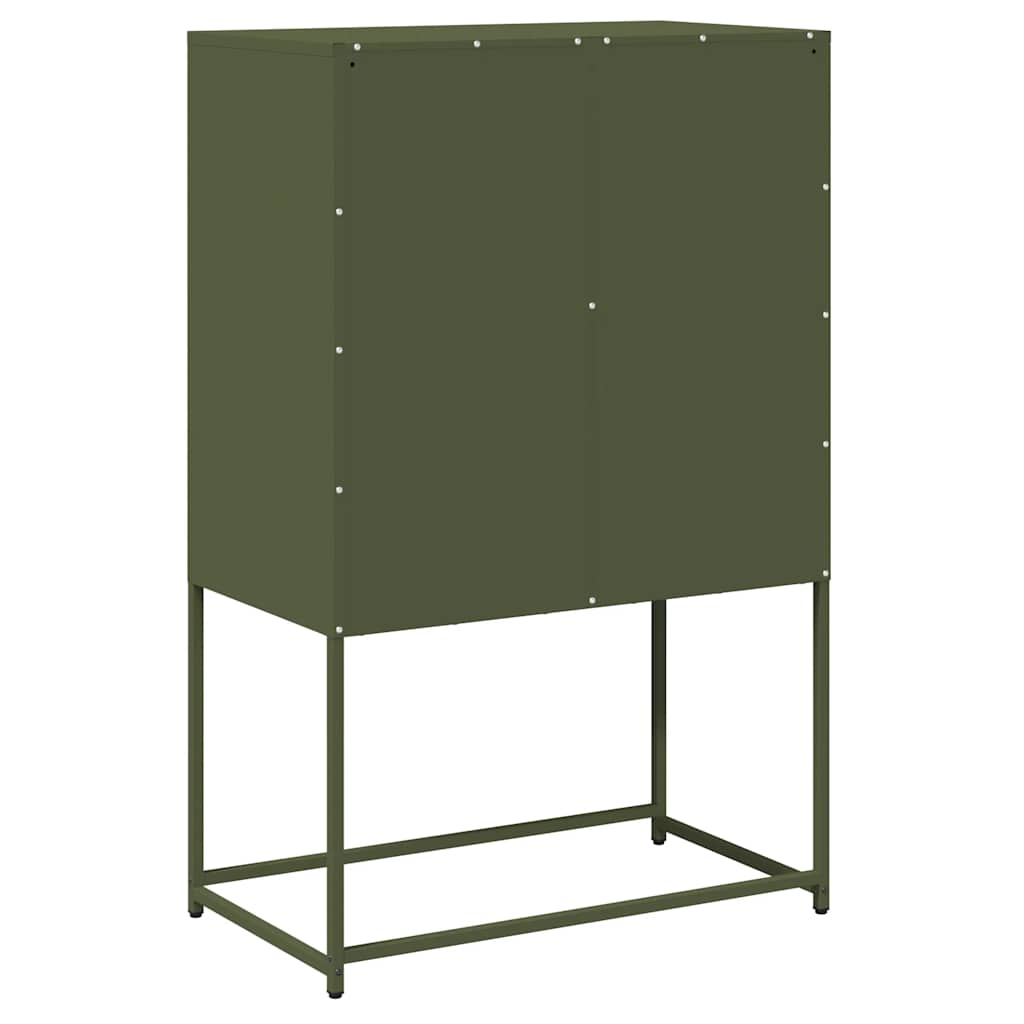 Highboard Olivengrønn 68x39x107 cm Stål