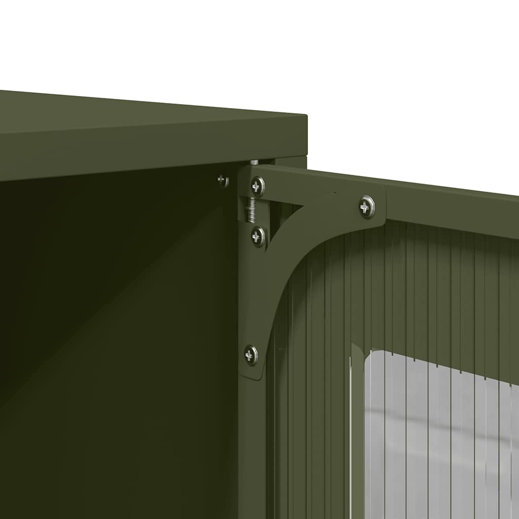 Highboard Olivengrønn 68x39x107 cm Stål