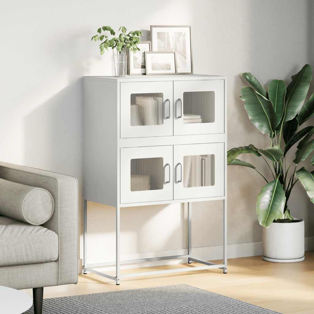 Highboard Hvit 68x39x107 cm Stål