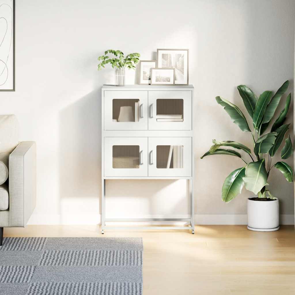 Highboard Hvit 68x39x107 cm Stål