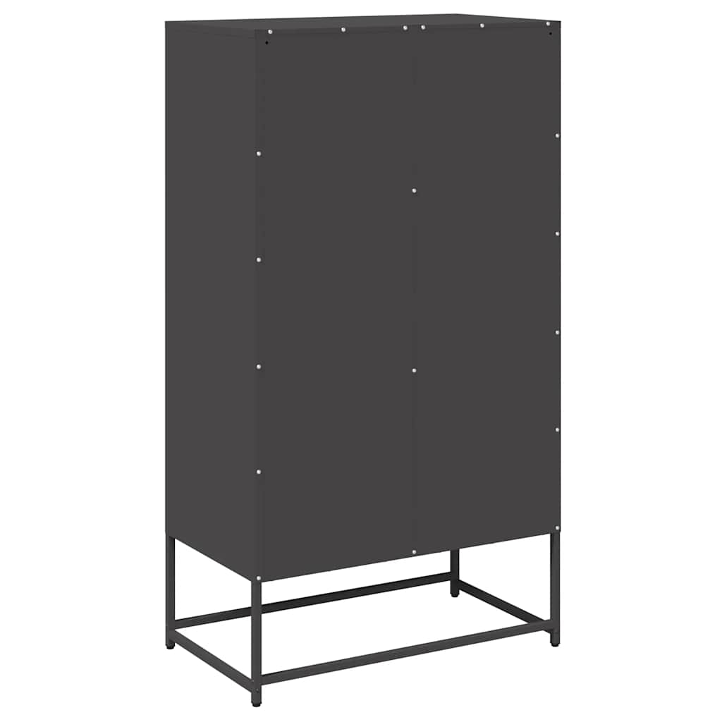 Highboard svart 68x39x123 cm stål