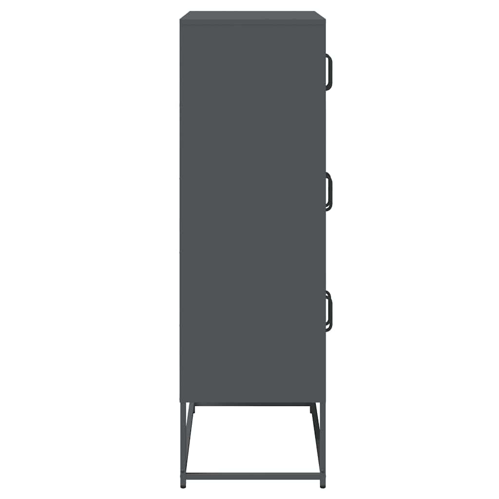 Highboard antrasitt 68x39x123 cm stål