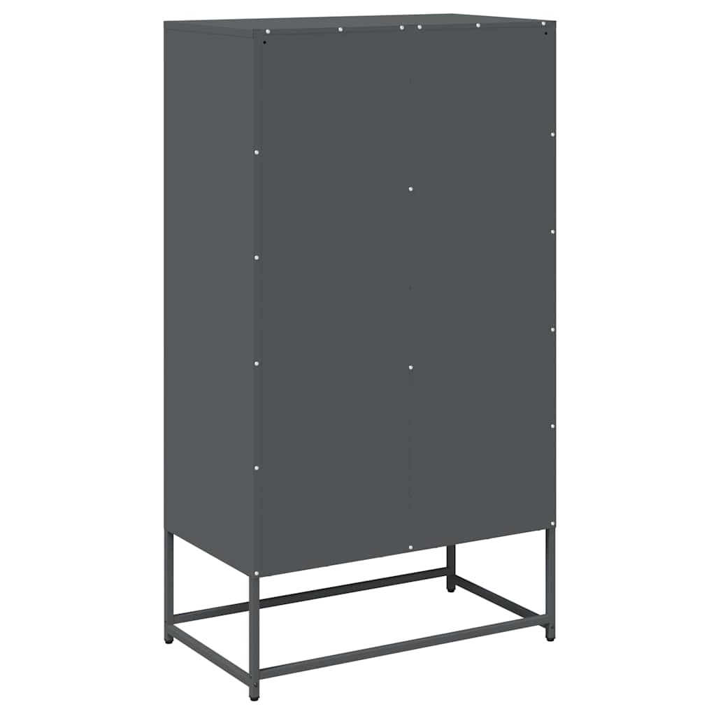 Highboard antrasitt 68x39x123 cm stål