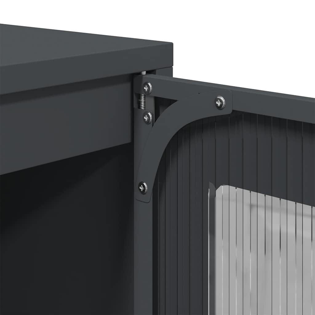 Highboard antrasitt 68x39x123 cm stål