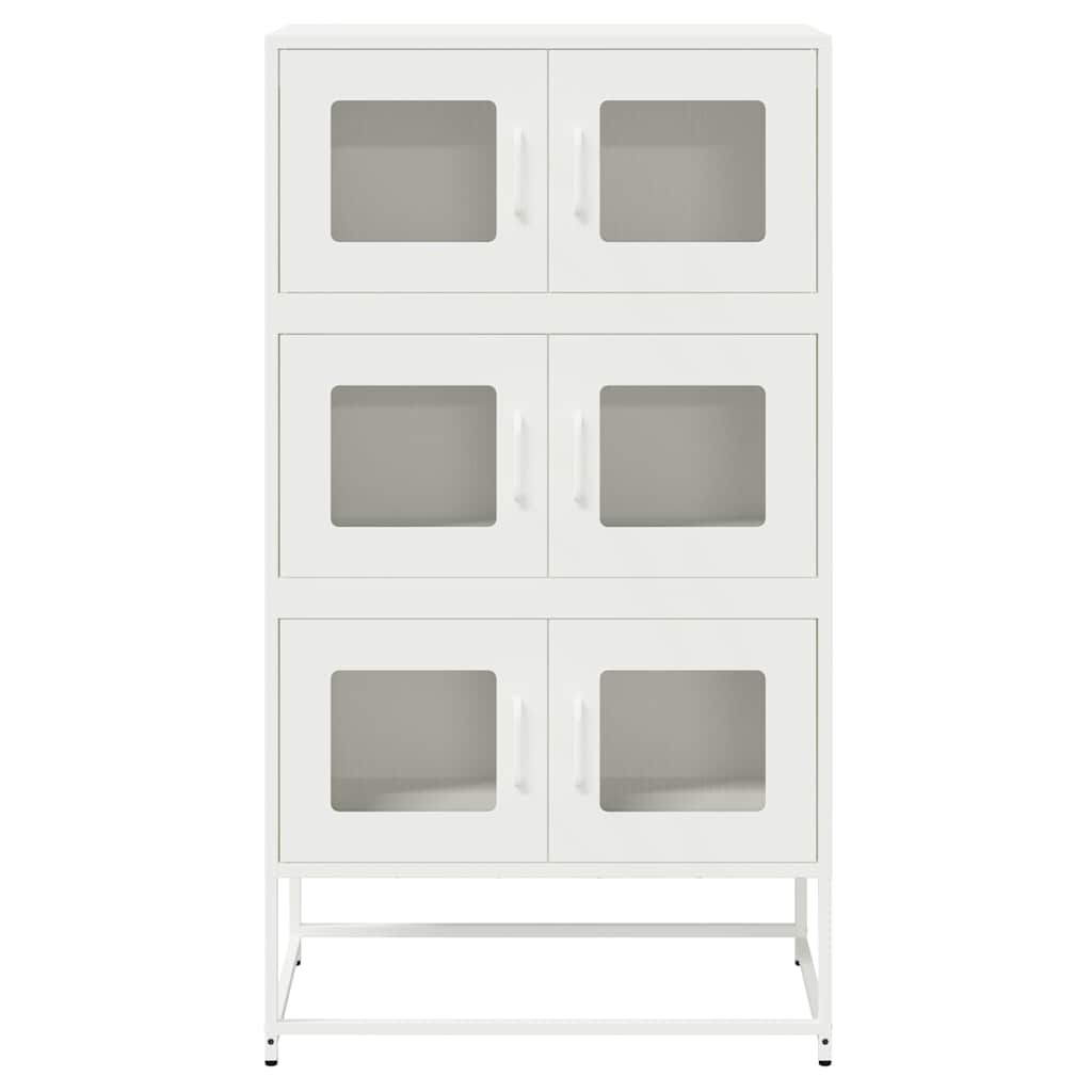 Highboard hvit 68x39x123 cm stål