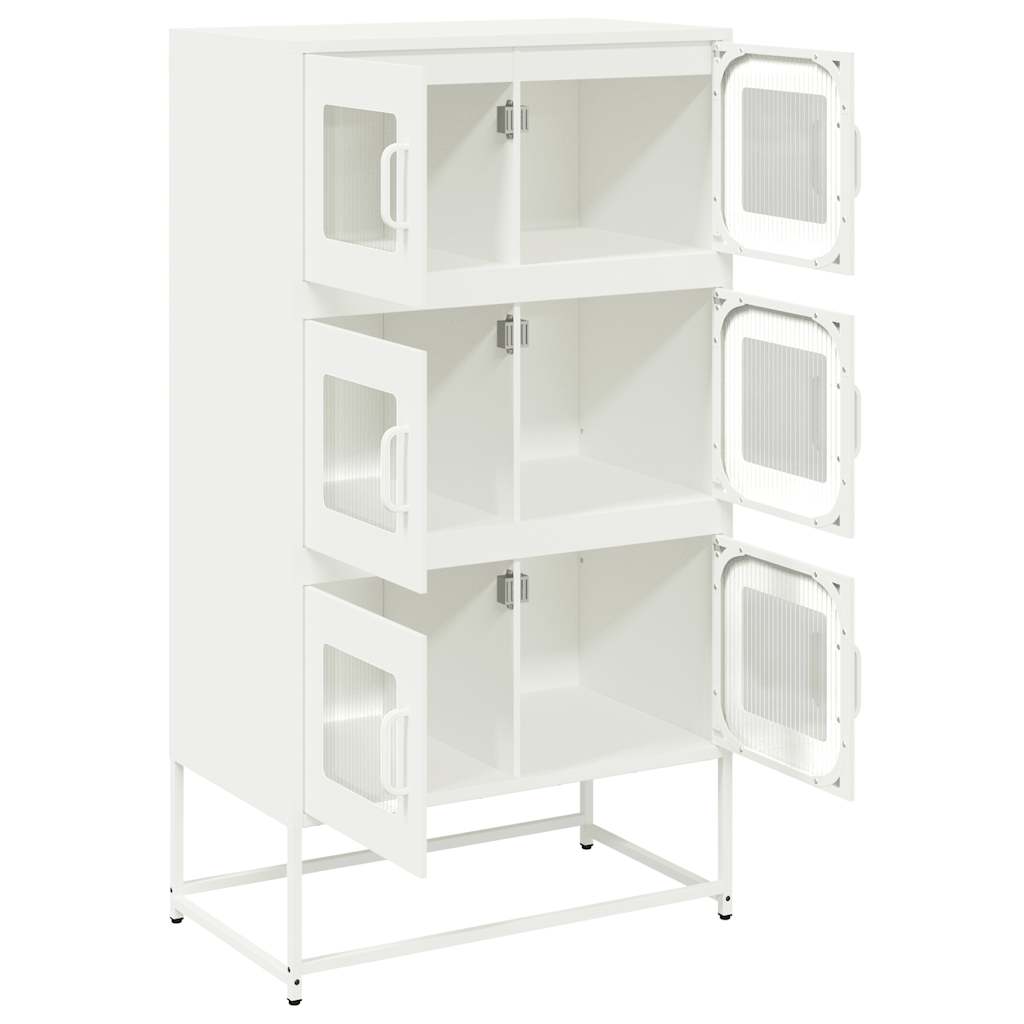 Highboard hvit 68x39x123 cm stål