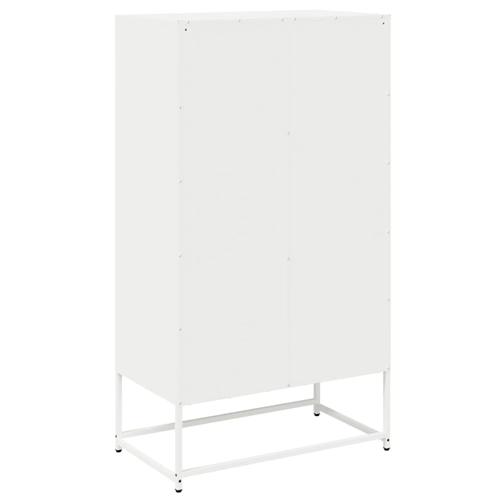 Highboard hvit 68x39x123 cm stål