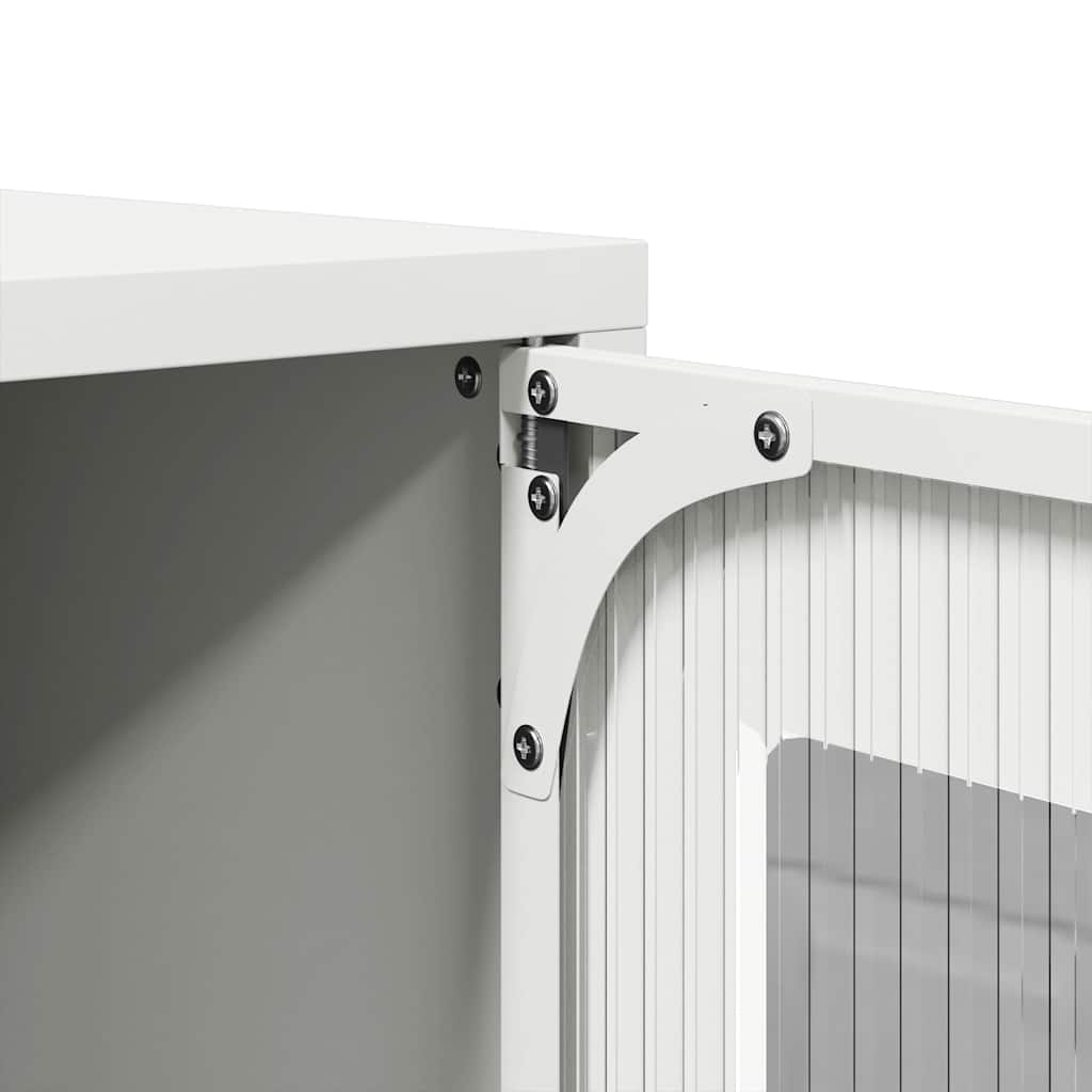Highboard hvit 68x39x123 cm stål