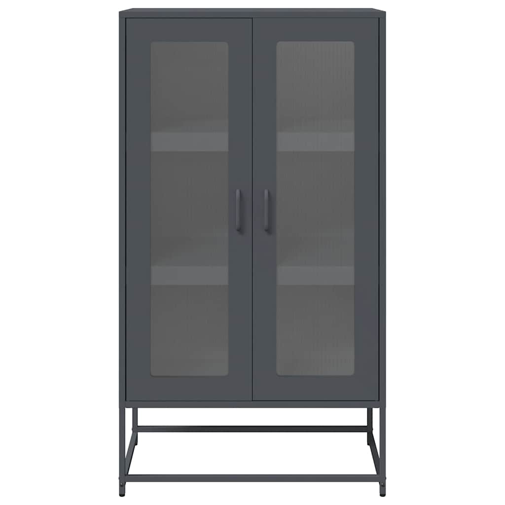 Highboard antrasitt 68x39x123 cm stål