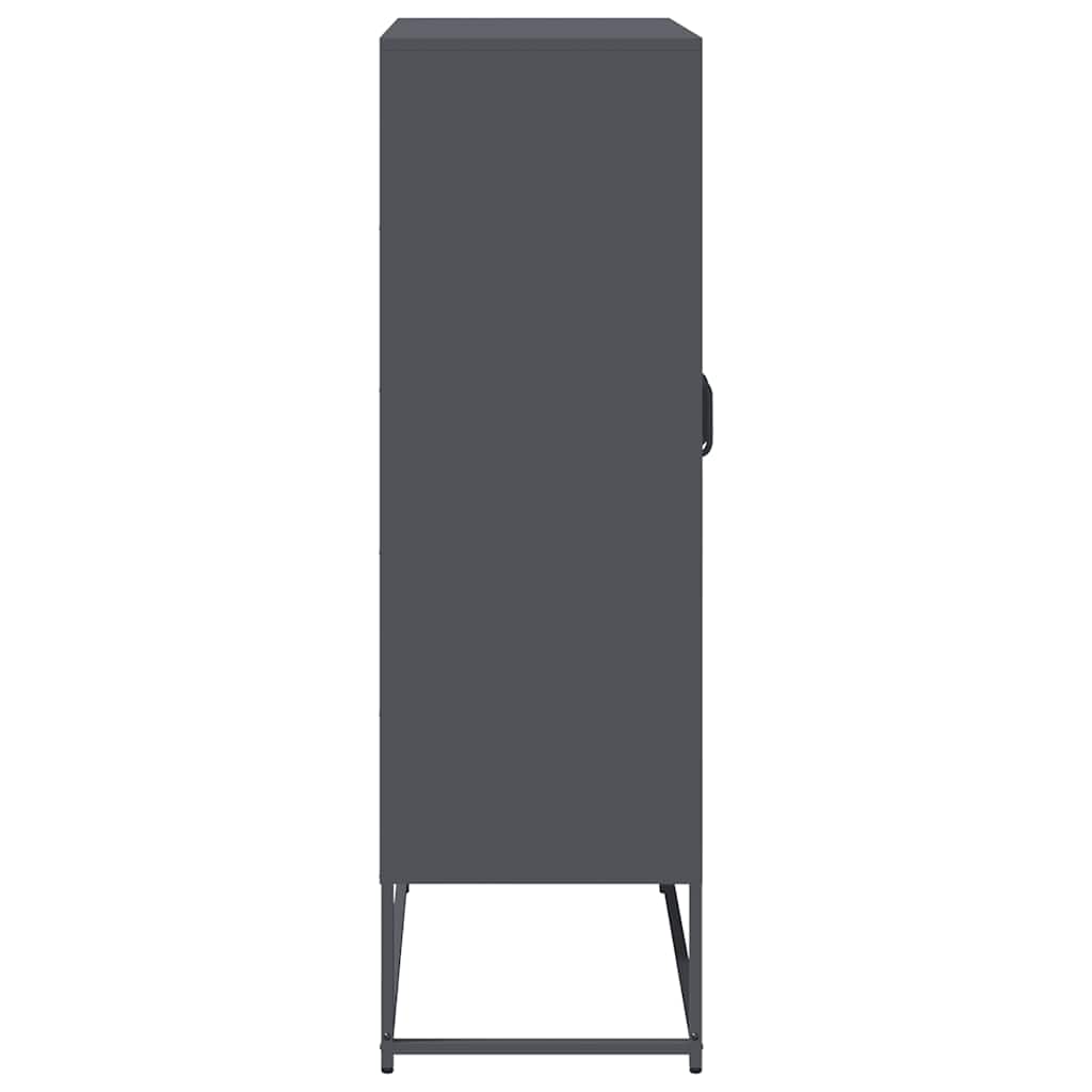 Highboard antrasitt 68x39x123 cm stål