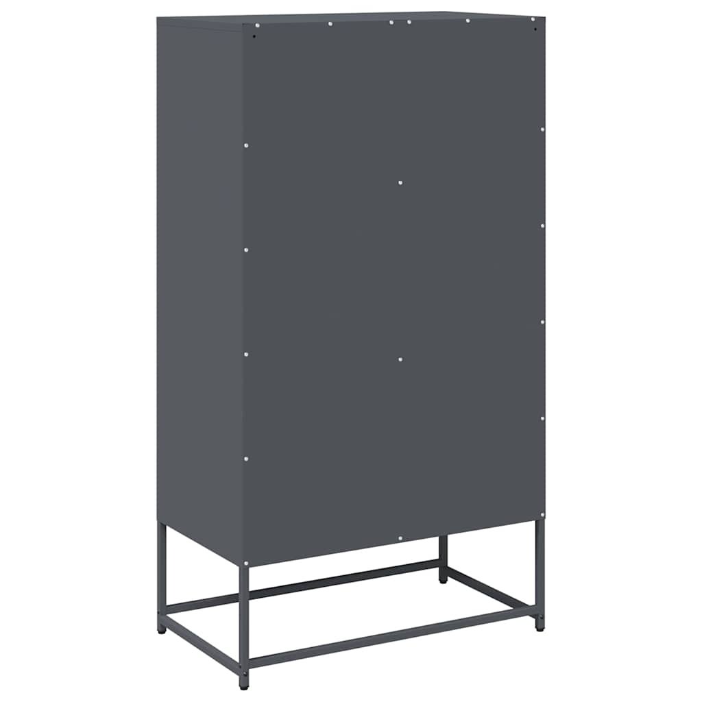 Highboard antrasitt 68x39x123 cm stål