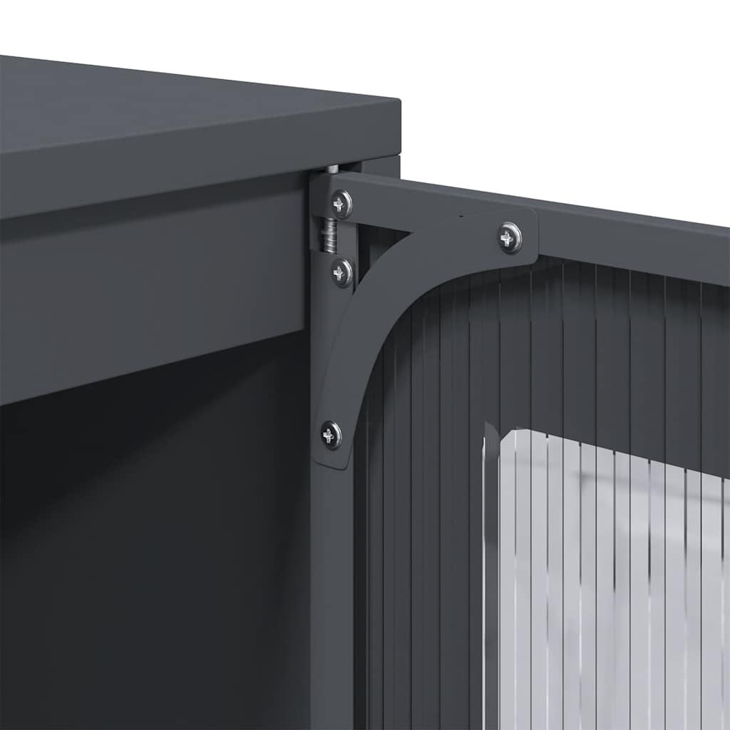 Highboard antrasitt 68x39x123 cm stål
