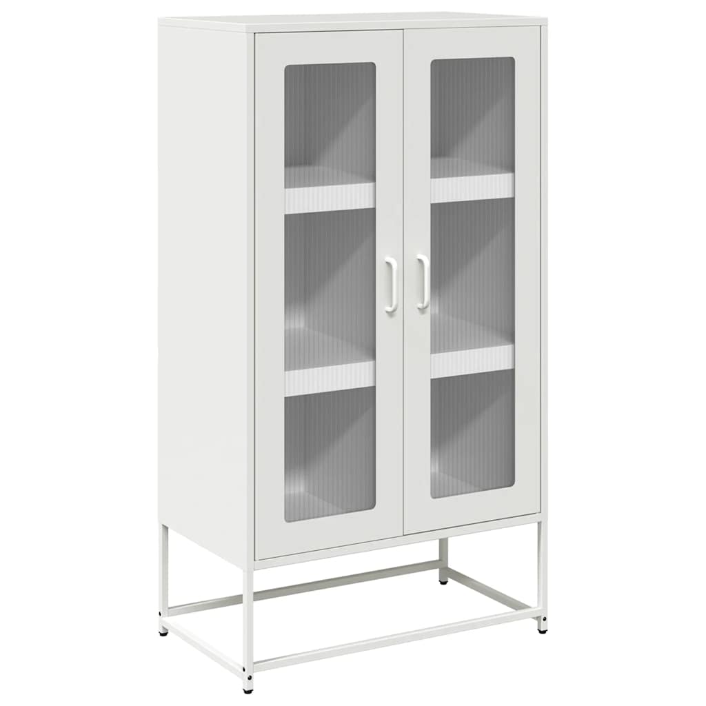 Highboard hvit 68x39x123 cm stål