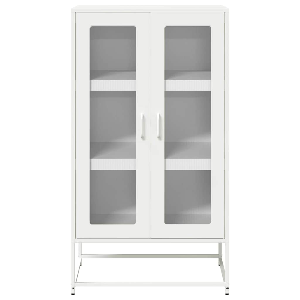 Highboard hvit 68x39x123 cm stål