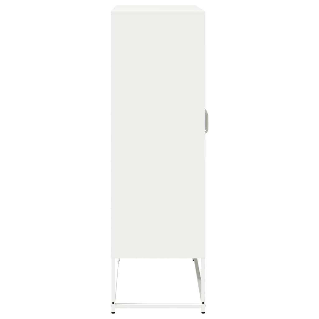 Highboard hvit 68x39x123 cm stål