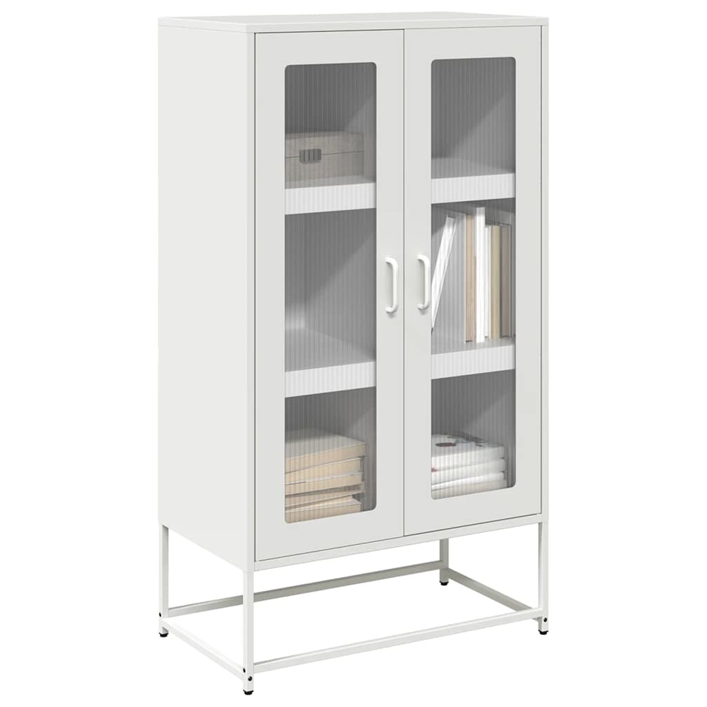 Highboard hvit 68x39x123 cm stål