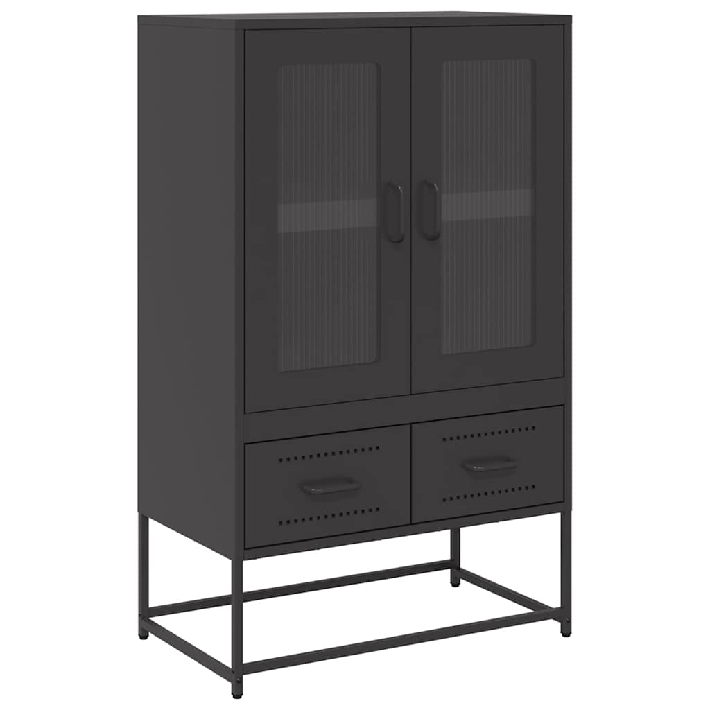 Highboard svart 68x39x111,5 cm stål