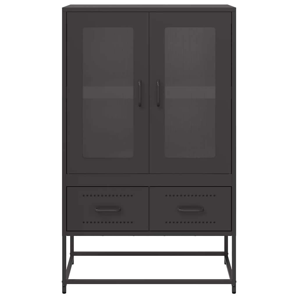 Highboard svart 68x39x111,5 cm stål