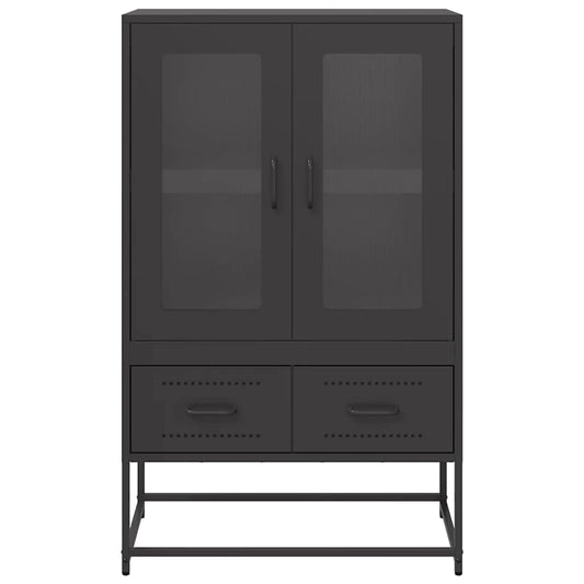 Highboard svart 68x39x111,5 cm stål