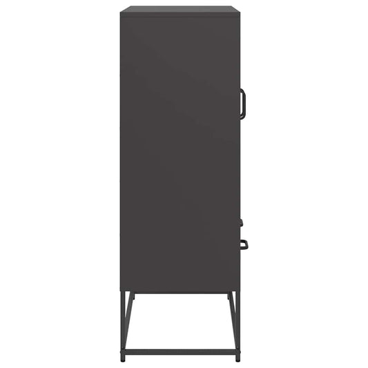 Highboard svart 68x39x111,5 cm stål